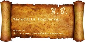 Markovits Boglárka névjegykártya