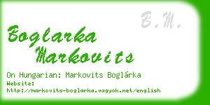 boglarka markovits business card