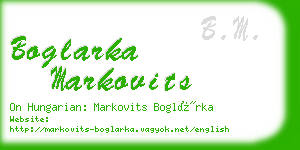 boglarka markovits business card